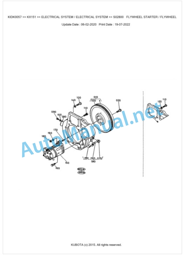 Kubota KX151 Parts Manual PDF BKIDK0057 2 Kubota KX151 Parts Manual PDF BKIDK0057-2