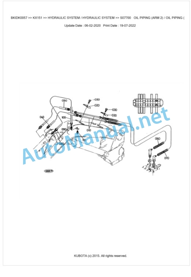 Kubota KX151 Parts Manual PDF BKIDK0057 4 Kubota KX151 Parts Manual PDF BKIDK0057-4