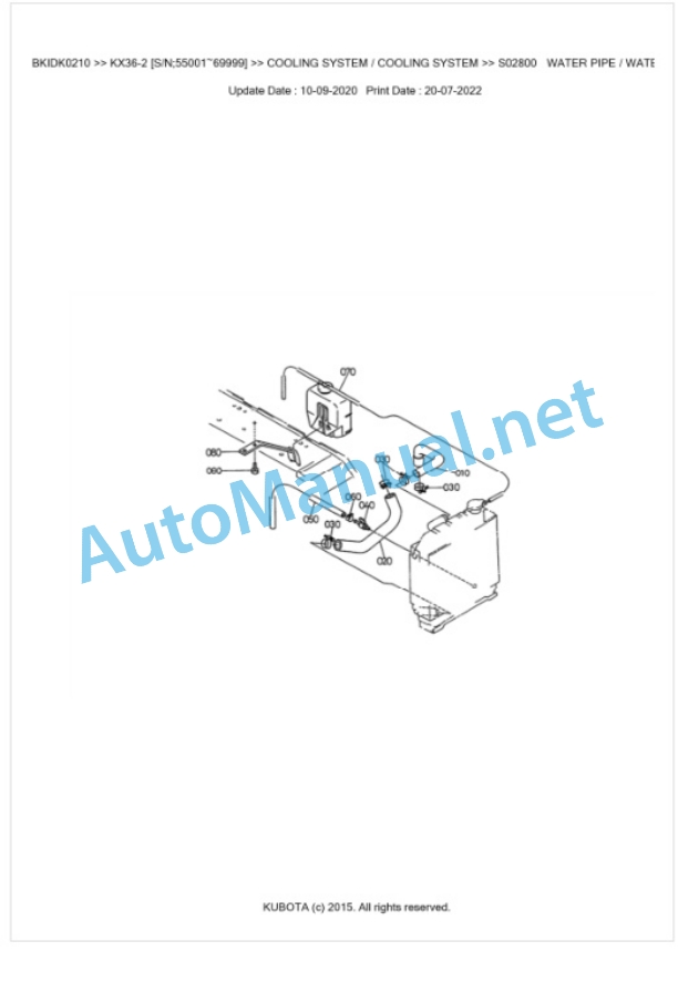 Kubota KX36-2 Parts Manual PDF BKIDK0210 2 Kubota KX36-2 Parts Manual PDF BKIDK0210-2