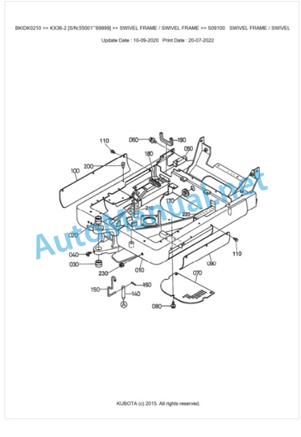 Kubota KX36-2 Parts Manual PDF BKIDK0210 5 Kubota KX36-2 Parts Manual PDF BKIDK0210-5