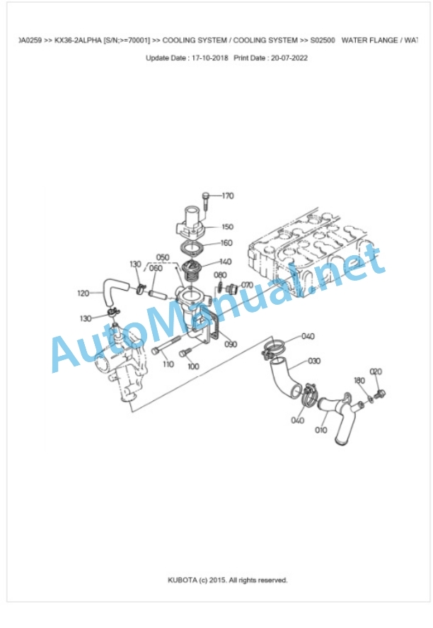 Kubota KX36-2ALPHA Parts Manual PDF BKIDA0259 2 Kubota KX36-2ALPHA Parts Manual PDF BKIDA0259-2