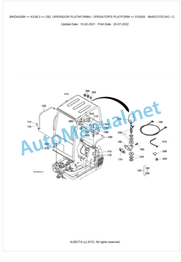 Kubota KX36-3 Parts Manual PDF BKIDA0289 5 Kubota KX36-3 Parts Manual PDF BKIDA0289-5