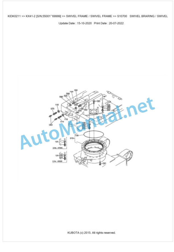 Kubota KX41-2 Parts Manual PDF BKIDK0211 5 Kubota KX41-2 Parts Manual PDF BKIDK0211-5