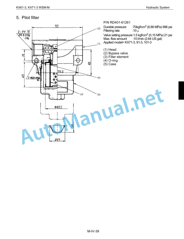 Kubota KX61-3, KX71-3 Mechanism Chapter Excavator Workshop Manual PDF 4 Kubota KX61-3, KX71-3 Mechanism Chapter Excavator Workshop Manual PDF-4