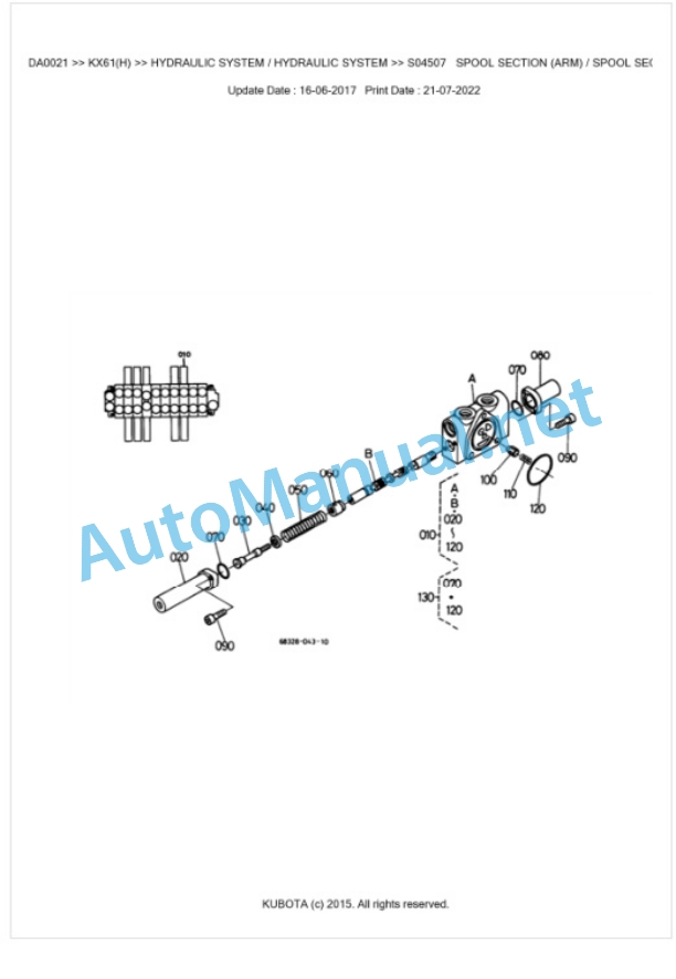 Kubota KX61(H) Parts Manual PDF BKIDA0021 3 Kubota KX61(H) Parts Manual PDF BKIDA0021-3