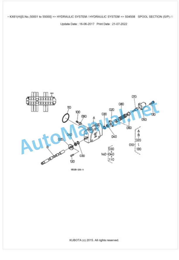 Kubota KX61(H) Parts Manual PDF BKIDA0161-3