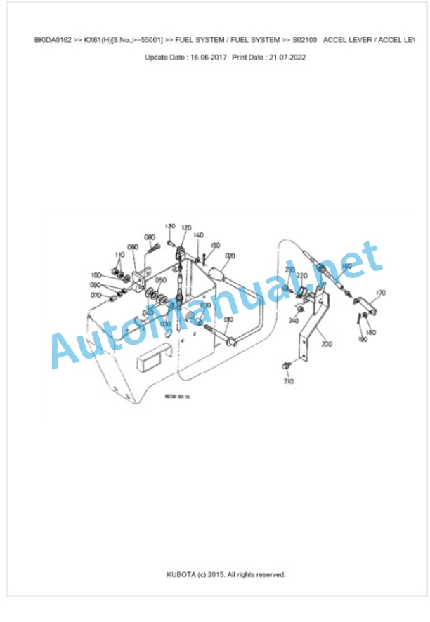 Kubota KX61(H) Parts Manual PDF BKIDA0162 2 Kubota KX61(H) Parts Manual PDF BKIDA0162-2