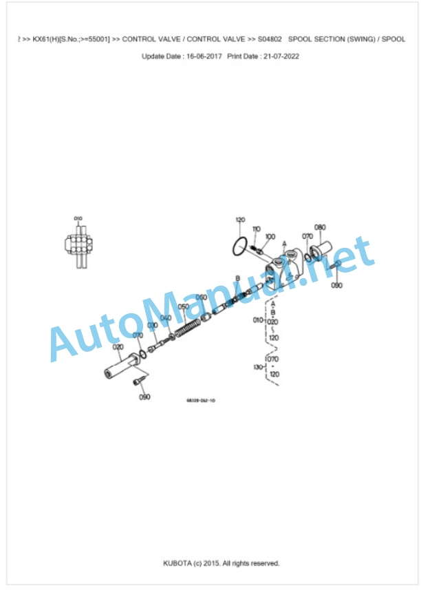 Kubota KX61(H) Parts Manual PDF BKIDA0162 4 Kubota KX61(H) Parts Manual PDF BKIDA0162-4