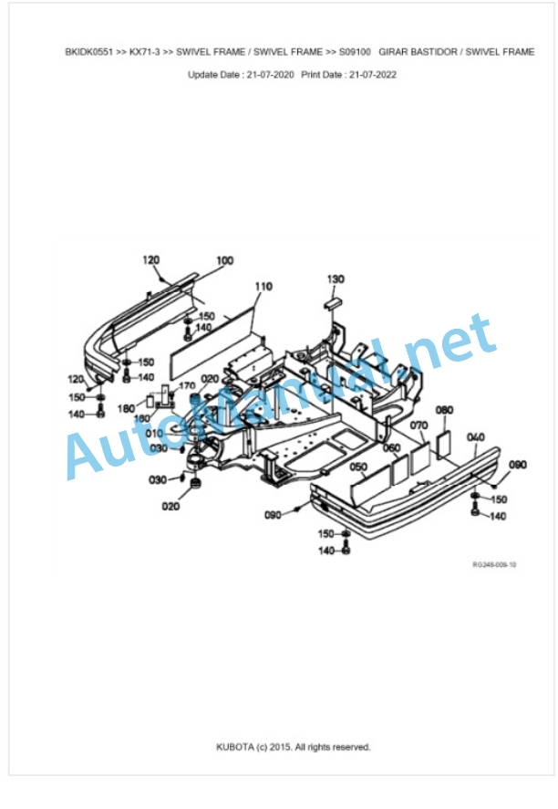 Kubota KX71-3 Parts Manual PDF BKIDK0551 4 Kubota KX71-3 Parts Manual PDF BKIDK0551-4
