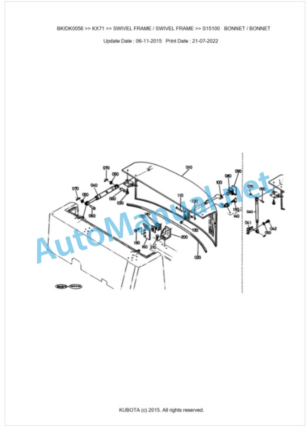 Kubota KX71 Parts Manual PDF BKIDK0056 5 Kubota KX71 Parts Manual PDF BKIDK0056-5