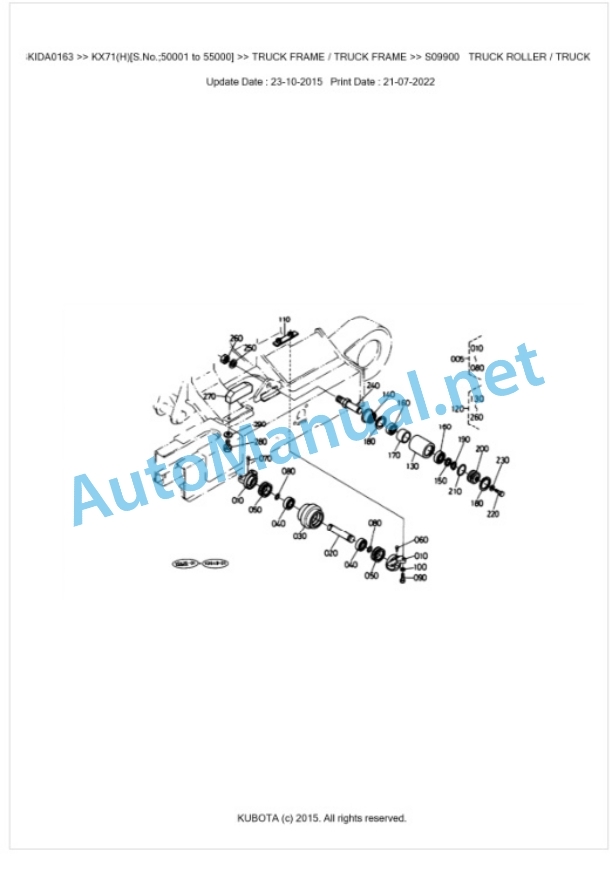 Kubota KX71(H) Parts Manual PDF BKIDA0163 5 Kubota KX71(H) Parts Manual PDF BKIDA0163-5