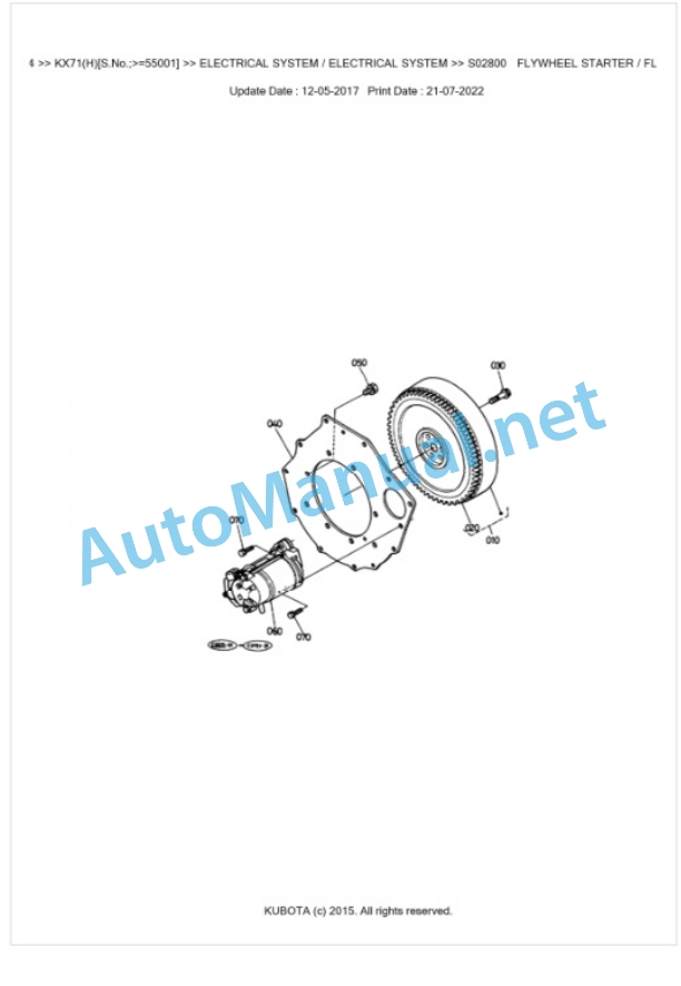 Kubota KX71(H) Parts Manual PDF BKIDA0164 2 Kubota KX71(H) Parts Manual PDF BKIDA0164-2