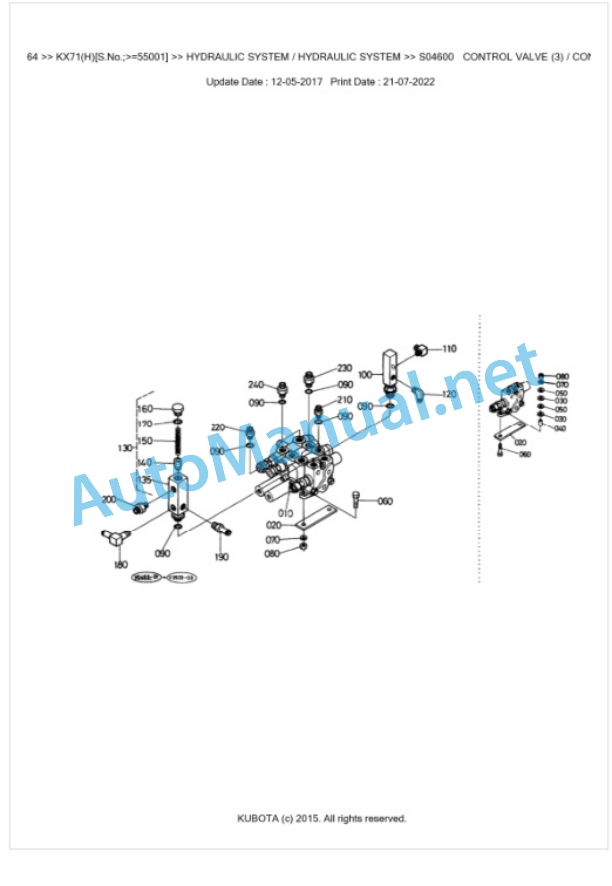 Kubota KX71(H) Parts Manual PDF BKIDA0164 3 Kubota KX71(H) Parts Manual PDF BKIDA0164-3
