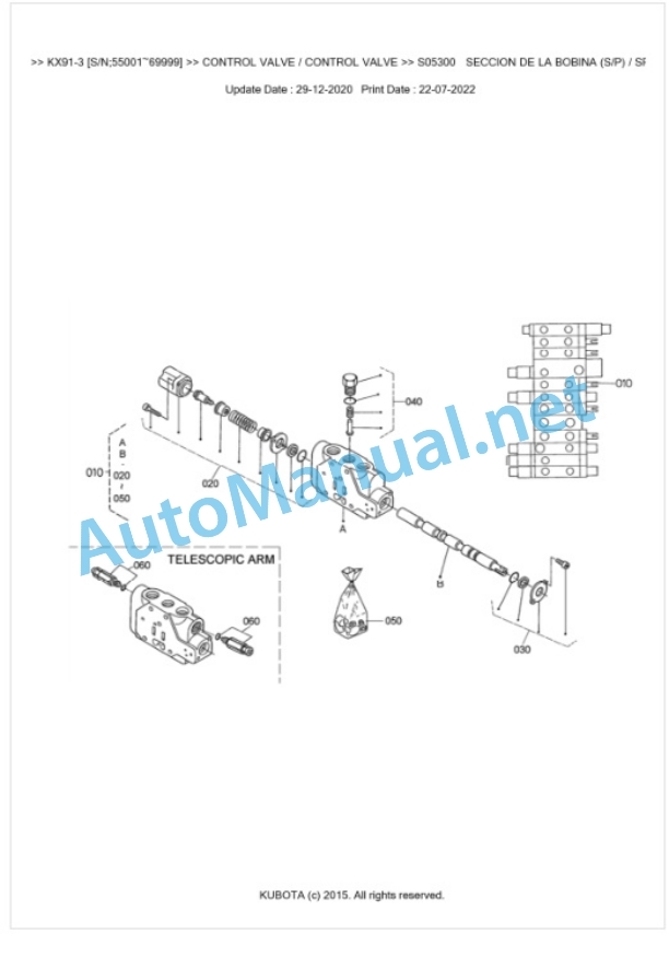 Kubota KX91-3 Parts Manual PDF BKIDA0216-3