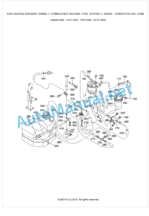 Kubota KX91-3ALPHA2 Parts Manual PDF BKIDA0406 2 Kubota KX91-3ALPHA2 Parts Manual PDF BKIDA0406-2