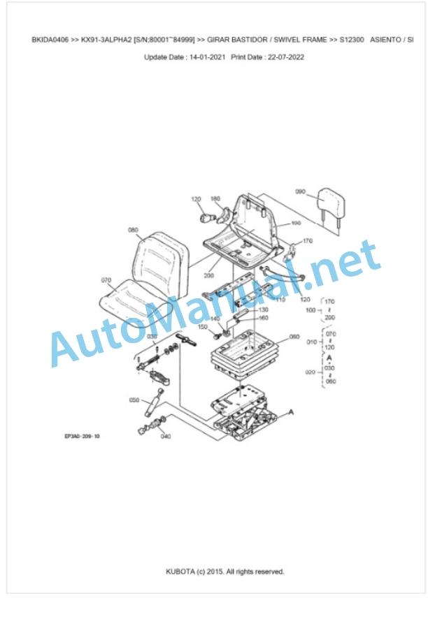 Kubota KX91-3ALPHA2 Parts Manual PDF BKIDA0406 5 Kubota KX91-3ALPHA2 Parts Manual PDF BKIDA0406-5