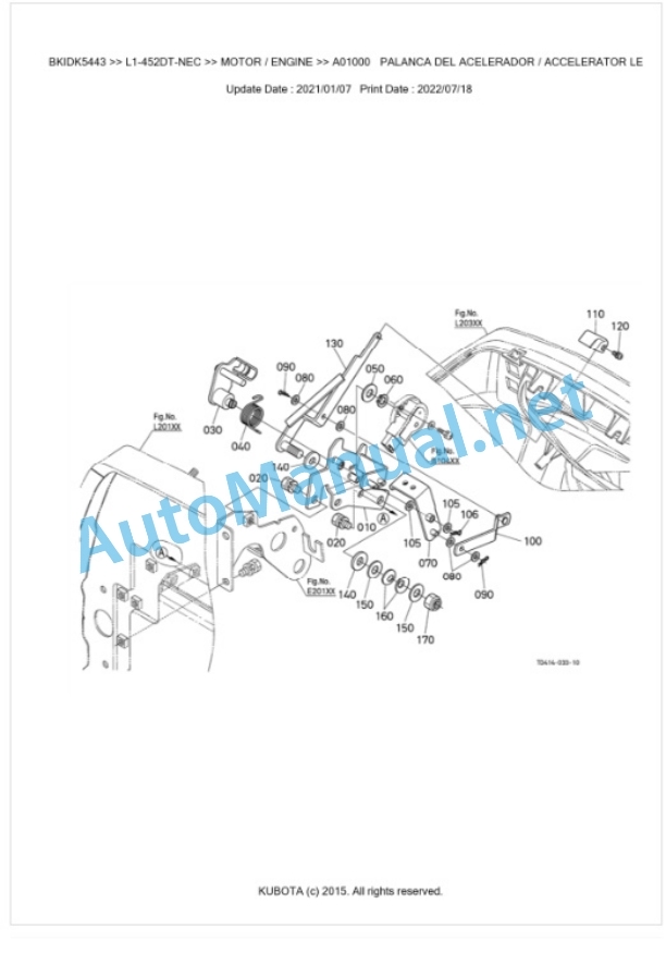 Kubota L1-452DT-NEC, L2-452DT-NEC Parts Manual PDF BKIDK5443 2 Kubota L1-452DT-NEC, L2-452DT-NEC Parts Manual PDF BKIDK5443-2
