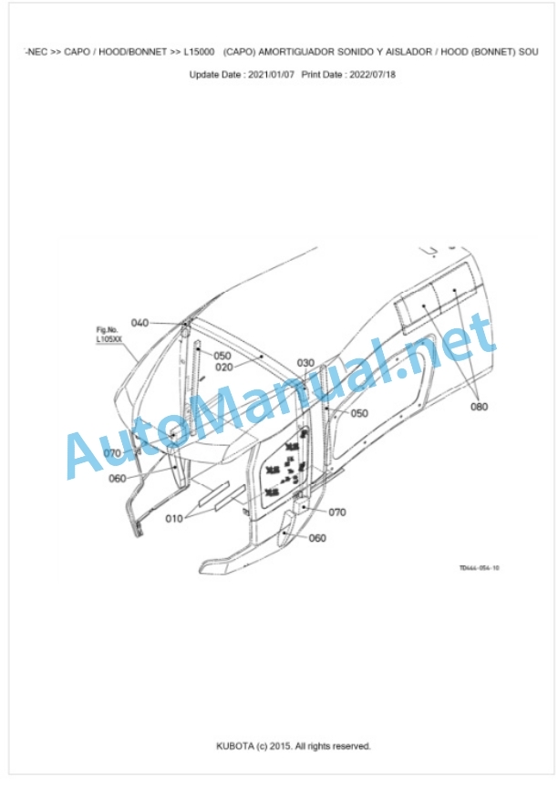 Kubota L1-452DT-NEC, L2-452DT-NEC Parts Manual PDF BKIDK5443 5 Kubota L1-452DT-NEC, L2-452DT-NEC Parts Manual PDF BKIDK5443-5