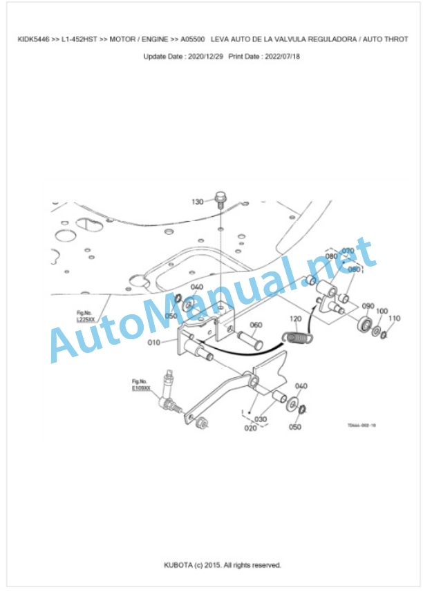 Kubota L1-452HST Parts Manual PDF BKIDK5446 2 Kubota L1-452HST Parts Manual PDF BKIDK5446-2