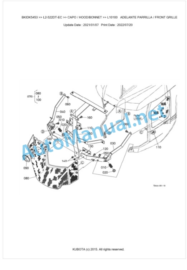 Kubota L1-522DT, L2-522DT Parts Manual PDF BKIDK5453 EC 5 Kubota L1-522DT, L2-522DT Parts Manual PDF BKIDK5453 EC-5