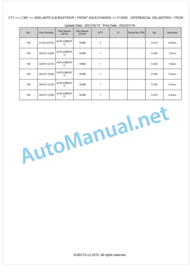 Kubota L1361 Parts Manual PDF BKIDK5171 4 Kubota L1361 Parts Manual PDF BKIDK5171-4