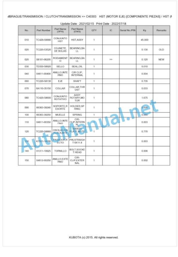 Kubota L1361H Parts Manual PDF BKIDK5172 3 Kubota L1361H Parts Manual PDF BKIDK5172-3