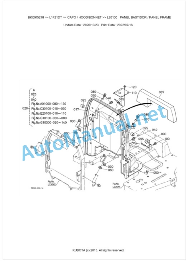 Kubota L1421DT, L2421DT Parts Manual PDF BKIDK5267 5 Kubota L1421DT, L2421DT Parts Manual PDF BKIDK5267-5