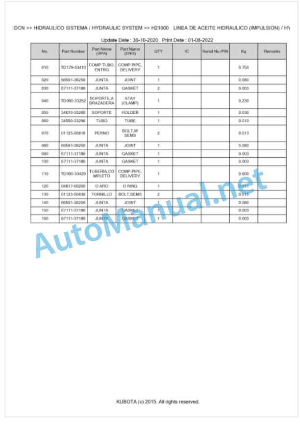 Kubota L1501DCN Parts Manual PDF BKIDK5360 4 Kubota L1501DCN Parts Manual PDF BKIDK5360-4
