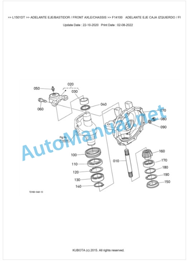 Kubota L1501DT Parts Manual PDF BKIDK5270 4 Kubota L1501DT Parts Manual PDF BKIDK5270-4