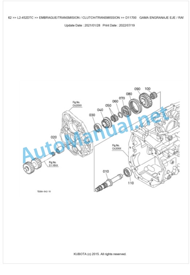 Kubota L2-452DTC Parts Manual PDF BKIDK5462 3 Kubota L2-452DTC Parts Manual PDF BKIDK5462-3