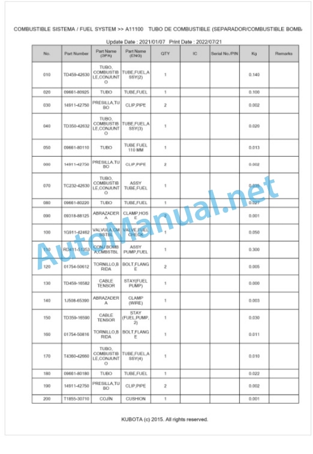Kubota L2-552HSTC, L2-622HSTC Parts Manual PDF BKIDK5449 2 Kubota L2-552HSTC, L2-622HSTC Parts Manual PDF BKIDK5449-2