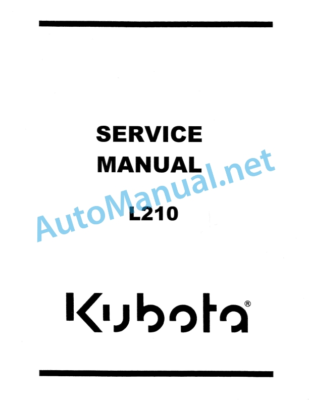 Kubota L210 Service Manual PDF