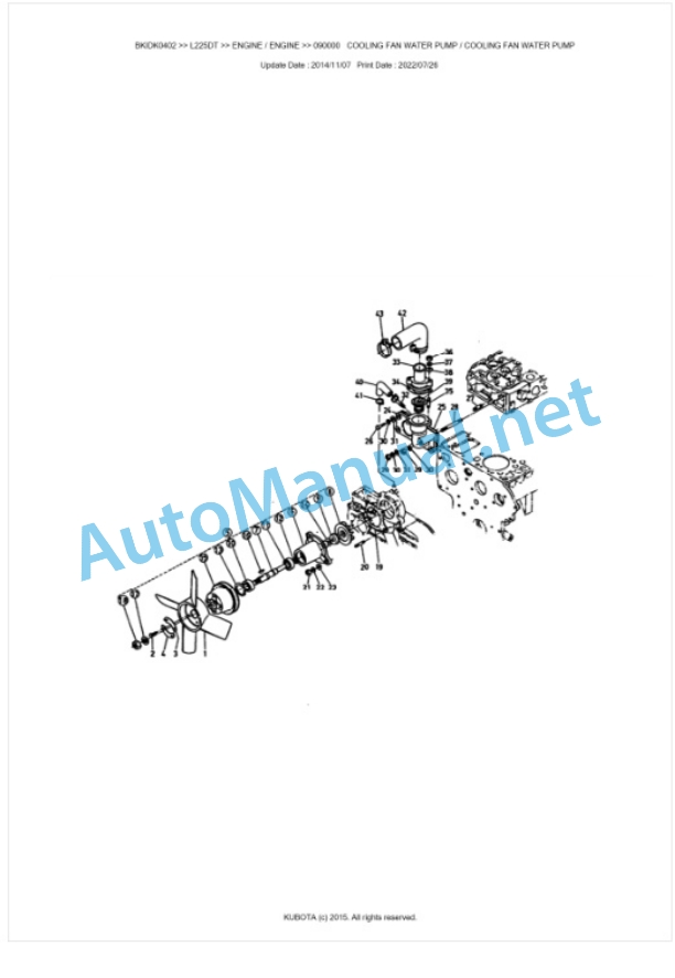 Kubota L225DT Parts Manual PDF BKIDK0402 3 Kubota L225DT Parts Manual PDF BKIDK0402-3