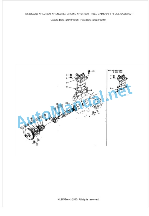 Kubota L245DT Parts Manual PDF BKIDK0303-2