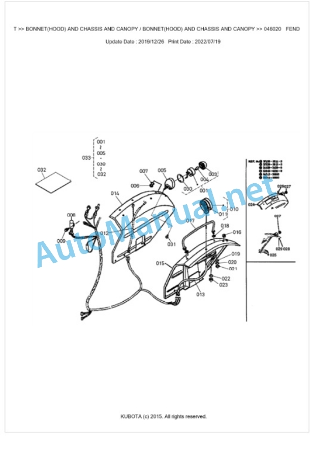 Kubota L245DT Parts Manual PDF BKIDK0303-4