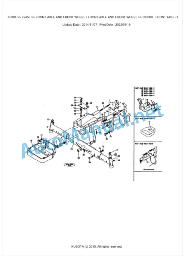 Kubota L245F Parts Manual PDF BKIDK0304 3 Kubota L245F Parts Manual PDF BKIDK0304-3