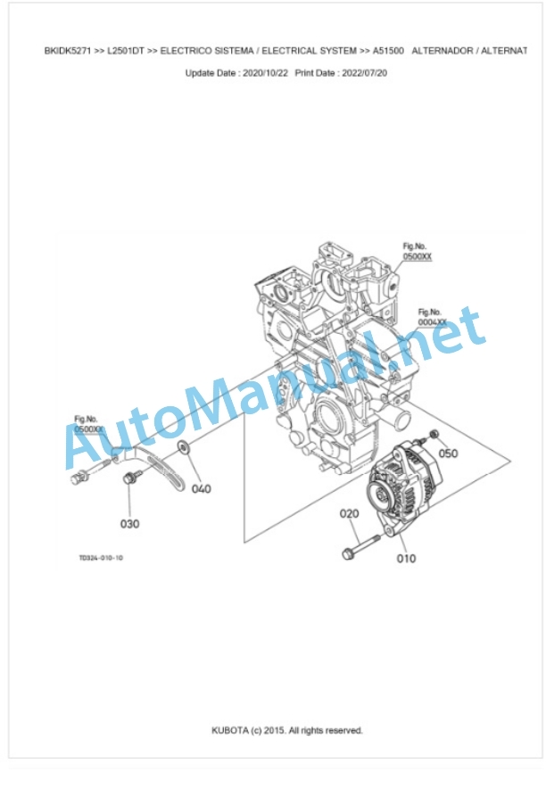 Kubota L2501DT Parts Manual PDF BKIDK5271 2 Kubota L2501DT Parts Manual PDF BKIDK5271-2