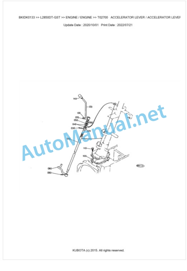 Kubota L2850DT-GST Parts Manual PDF BKIDK0133 2 Kubota L2850DT-GST Parts Manual PDF BKIDK0133-2