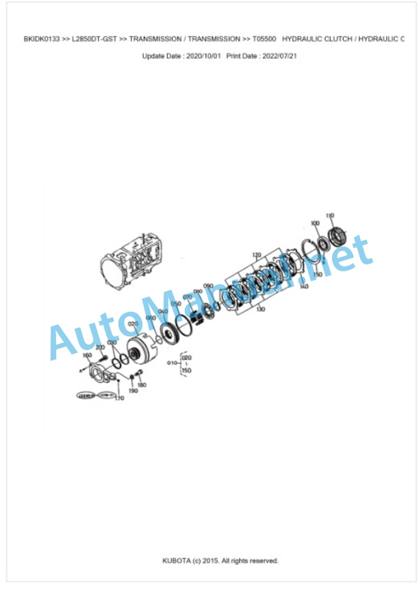 Kubota L2850DT-GST Parts Manual PDF BKIDK0133 3 Kubota L2850DT-GST Parts Manual PDF BKIDK0133-3