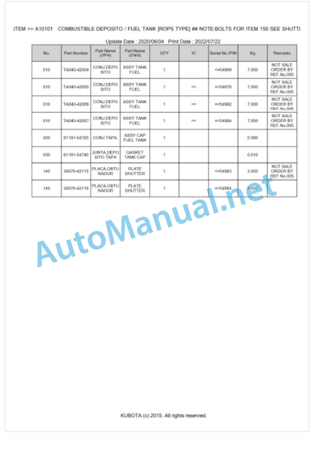 Kubota L2900DT, L3300DT Parts Manual PDF BKIDK0092 2 Kubota L2900DT, L3300DT Parts Manual PDF BKIDK0092-2