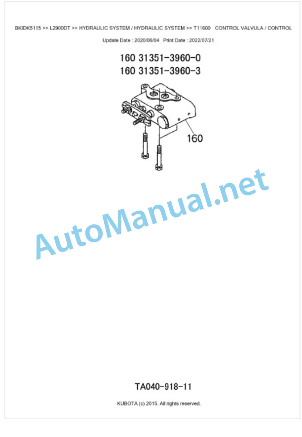 Kubota L2900DT Parts Manual PDF BKIDK5115 5 Kubota L2900DT Parts Manual PDF BKIDK5115-5