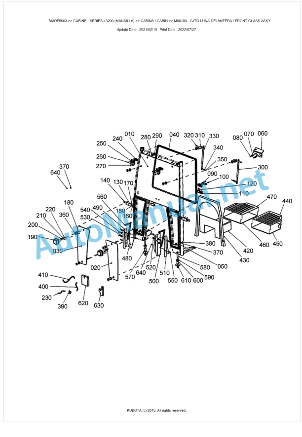Kubota L3200 Series (MANSILLA) CABINE Parts Manual PDF BIKDE5003 1 Kubota L3200 Series (MANSILLA) CABINE Parts Manual PDF BIKDE5003