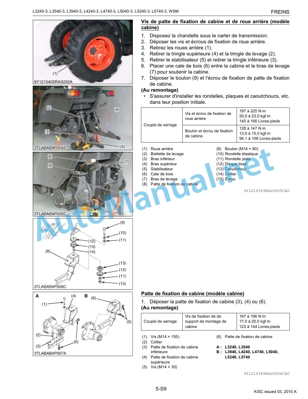 Kubota L3240-3, L3540-3, L3940-3, L4240 Workshop Manual PDF FR 4 Kubota L3240-3, L3540-3, L3940-3, L4240 Workshop Manual PDF FR - Image 4