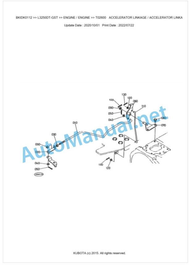 Kubota L3250DT-GST Parts Manual PDF BKIDK0112 2 Kubota L3250DT-GST Parts Manual PDF BKIDK0112-2