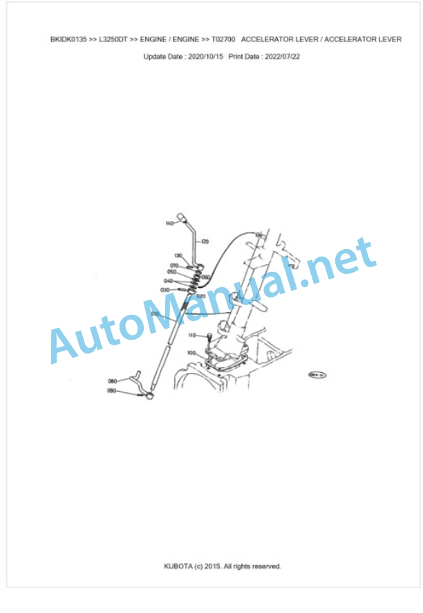 Kubota L3250DT Parts Manual PDF BKIDK0135 2 Kubota L3250DT Parts Manual PDF BKIDK0135-2
