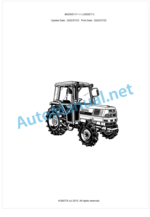 Kubota L3300DT-C Parts Manual PDF BKIDK5117 1 Kubota L3300DT-C Parts Manual PDF BKIDK5117