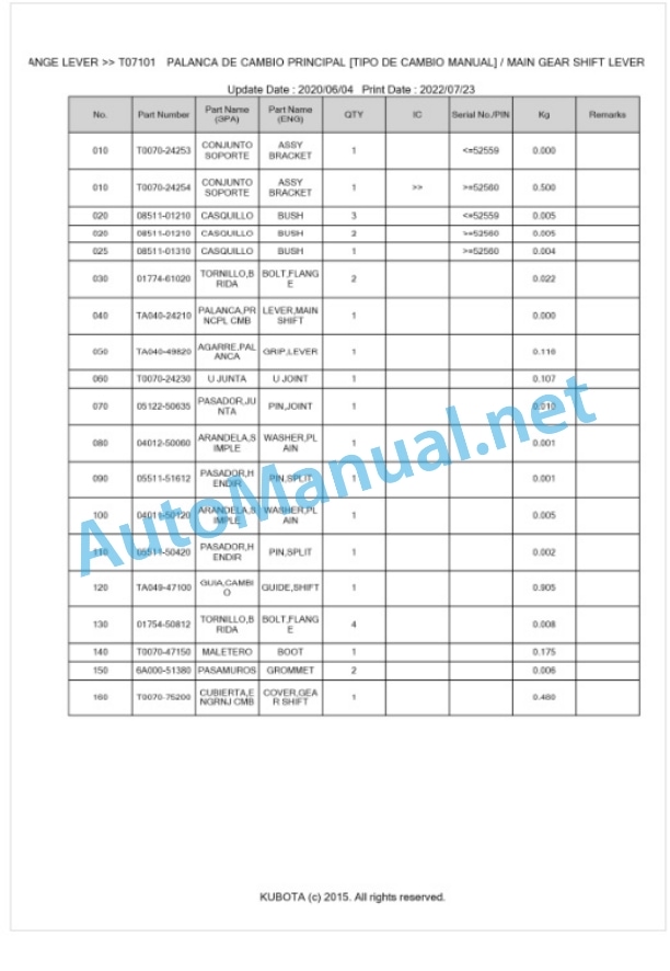 Kubota L3300DT-C Parts Manual PDF BKIDK5117 3 Kubota L3300DT-C Parts Manual PDF BKIDK5117-3