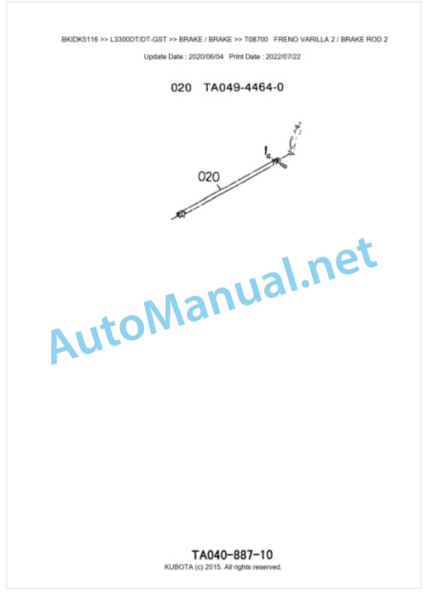 Kubota L3300DT, L3300DT-GST Parts Manual PDF BKIDK5116 4 Kubota L3300DT, L3300DT-GST Parts Manual PDF BKIDK5116-4
