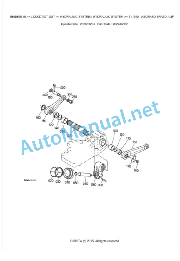Kubota L3300DT, L3300DT-GST Parts Manual PDF BKIDK5116 5 Kubota L3300DT, L3300DT-GST Parts Manual PDF BKIDK5116-5