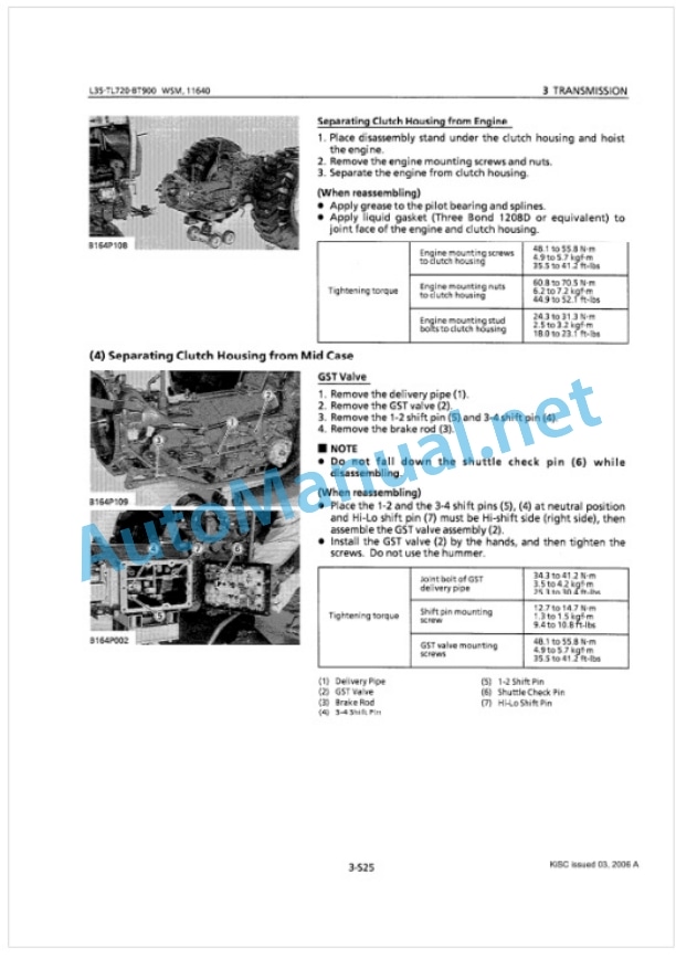 Kubota L35, TL720, BT900 Tractor, Front Loader, Backhoe Workshop Manual PDF-3